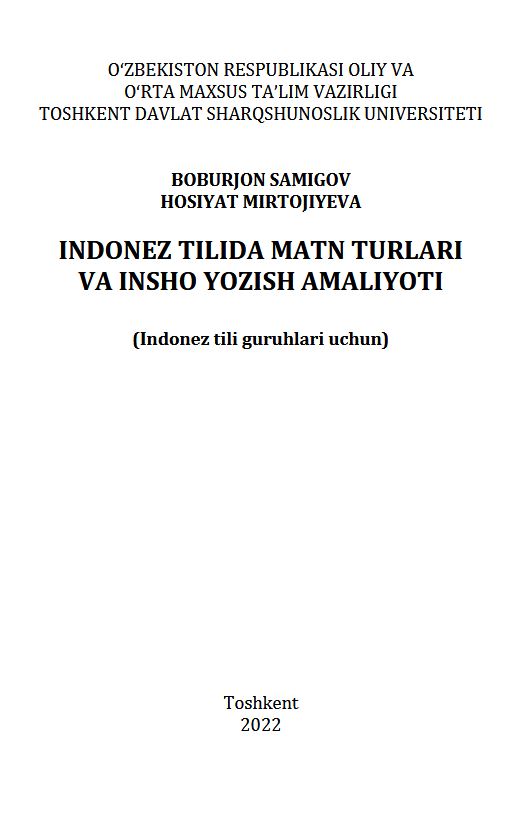 Indonez tilida matn turlari va insho yozish amaliyoti