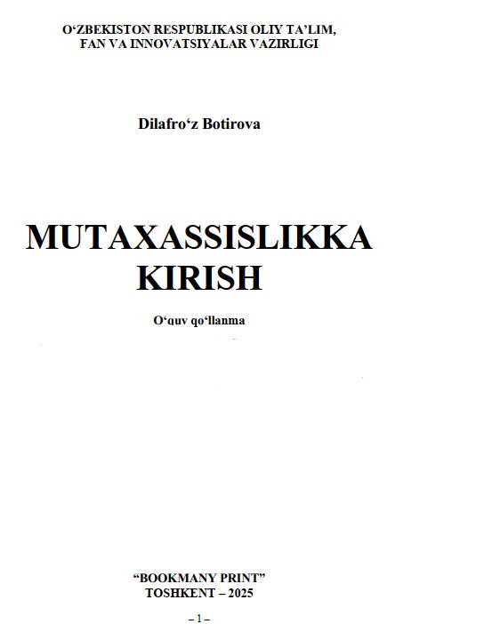 Mutахаssislikkа kirish