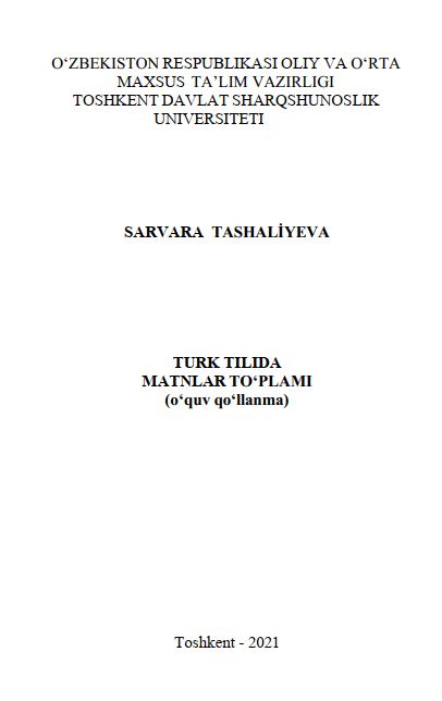 Turk tilida matnlar to‘plami