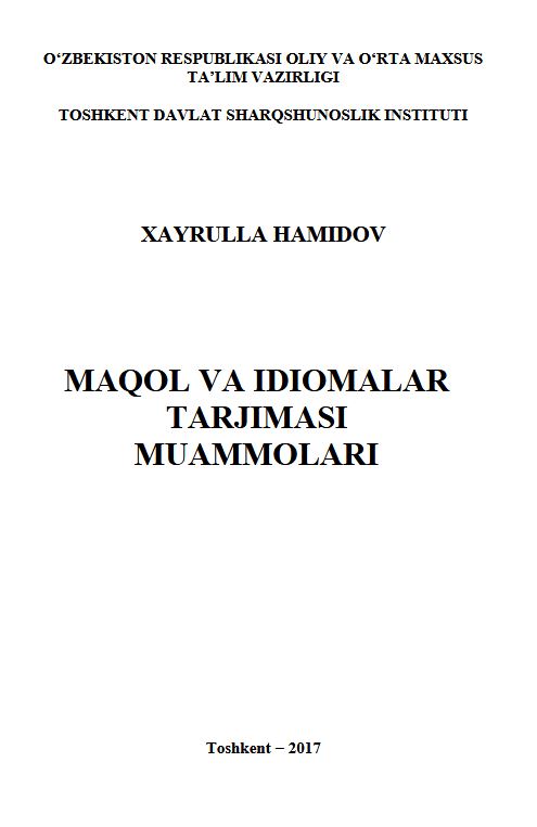 Maqol va idiomalar tarjimasi muammolari