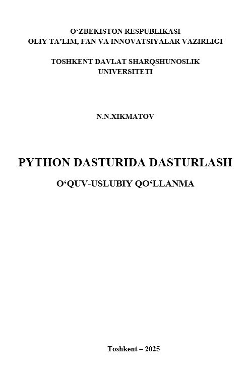 Python dasturlarida dasturlash